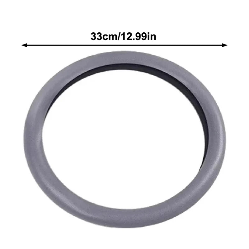 Universal Car Steering Wheel Cover; D-Shaped Non-slip Silicone with Elastic Texture for Decorative Purposes.